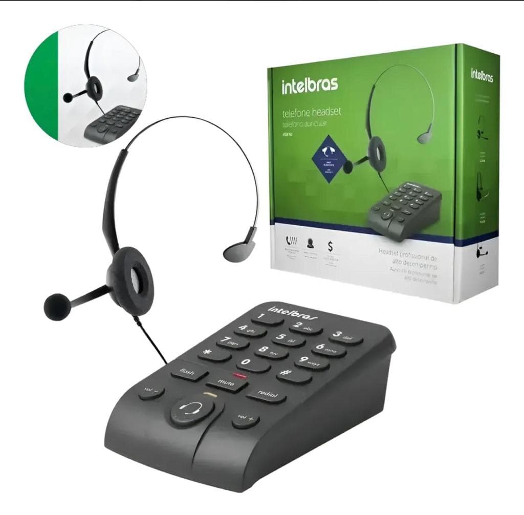 Telefone Intelbras Headset Base Discadora Hsb 50