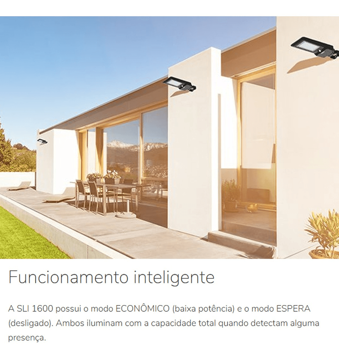 Luminária Solar Led Com Sensor Presença Intelbras Preto 15w