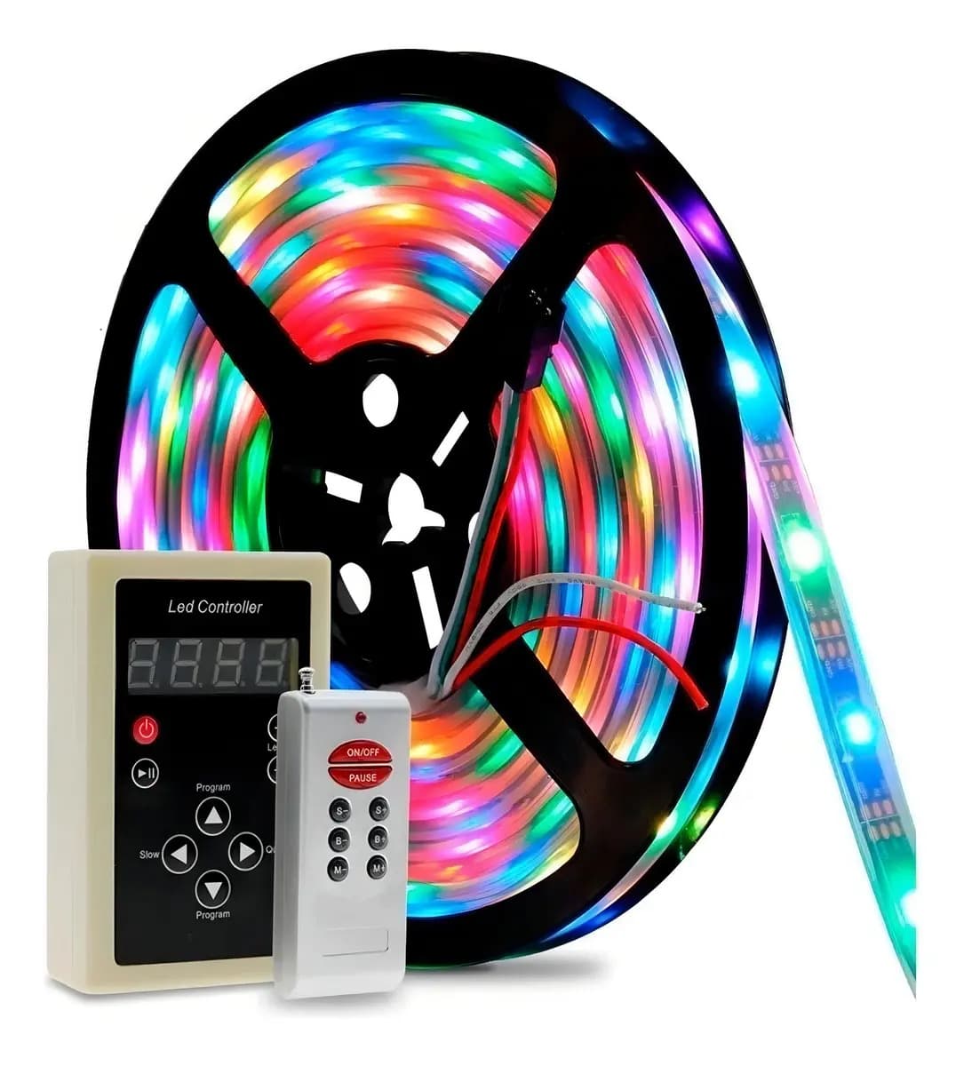 Fita Led 5m Digital 6803 Rgb Com Controle 133 Efeitos Ip67 Tensão De Operação