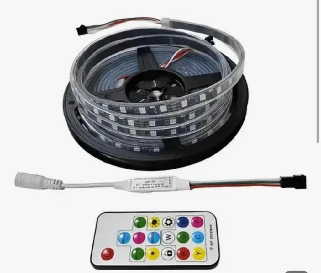 Fita LED RGB 2811 - 60D-IP65 12V 5M Digital Central e Controle