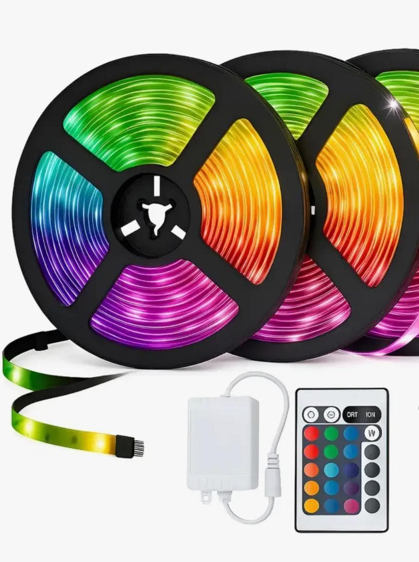 Fita Led Rgb 5050 Colorida 5m 300 Leds + Controle Remoto - Decoração Sanca Vitrine Balcão Fita Dupla Face 3M