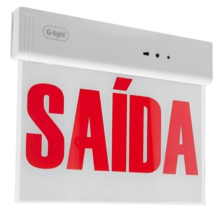 Placa Saida de Emergencia LED 1W 6500K LUZ Sollar