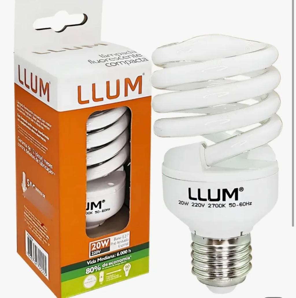 Lâmpada Compacta Espiral 20w E27 2700k 5 Uni