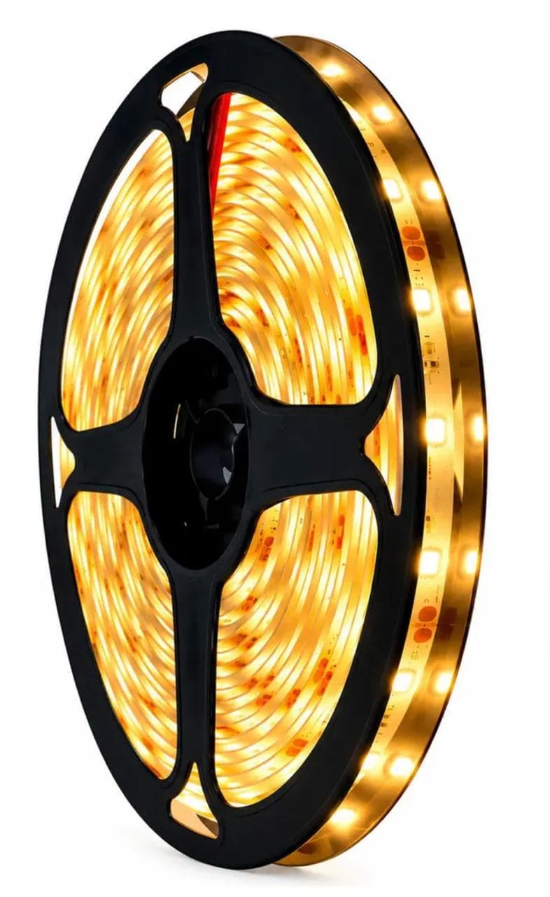 Fita LED Amarela 2835 Quente 5M Dupla Face
